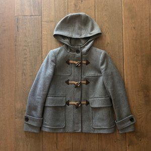 J Crew Classic Duffle Coat Melton Wool Gray Toggle
